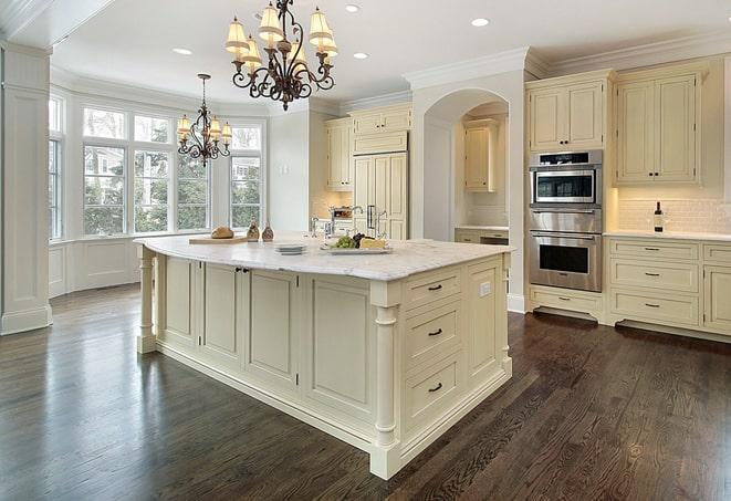 expertly installed laminate flooring in kitchen in Adams MN